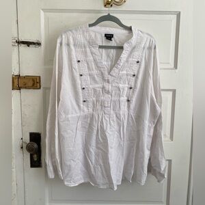 Torrid White Casual Long Sleeve Blouse Shirt Size 3X